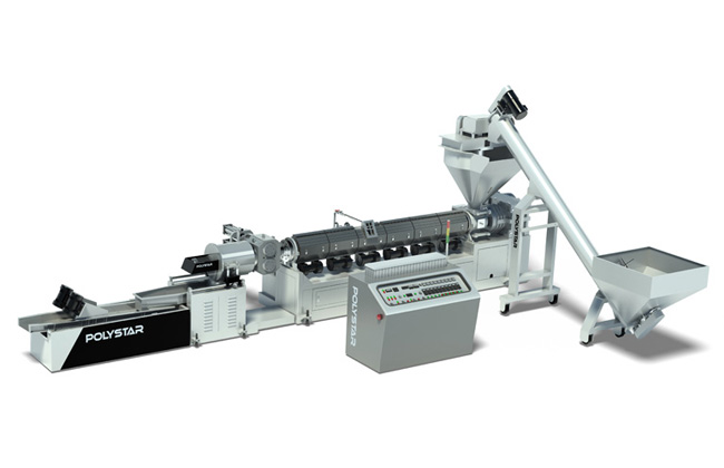 Hopper feeding recycling machine